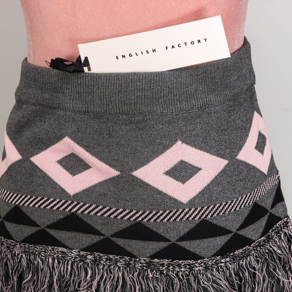NWT 🌟Host Pick🌟ENGLISH FACTORY FRINGE MINI PENCIL SKIRT L - Picture 5 of 5
